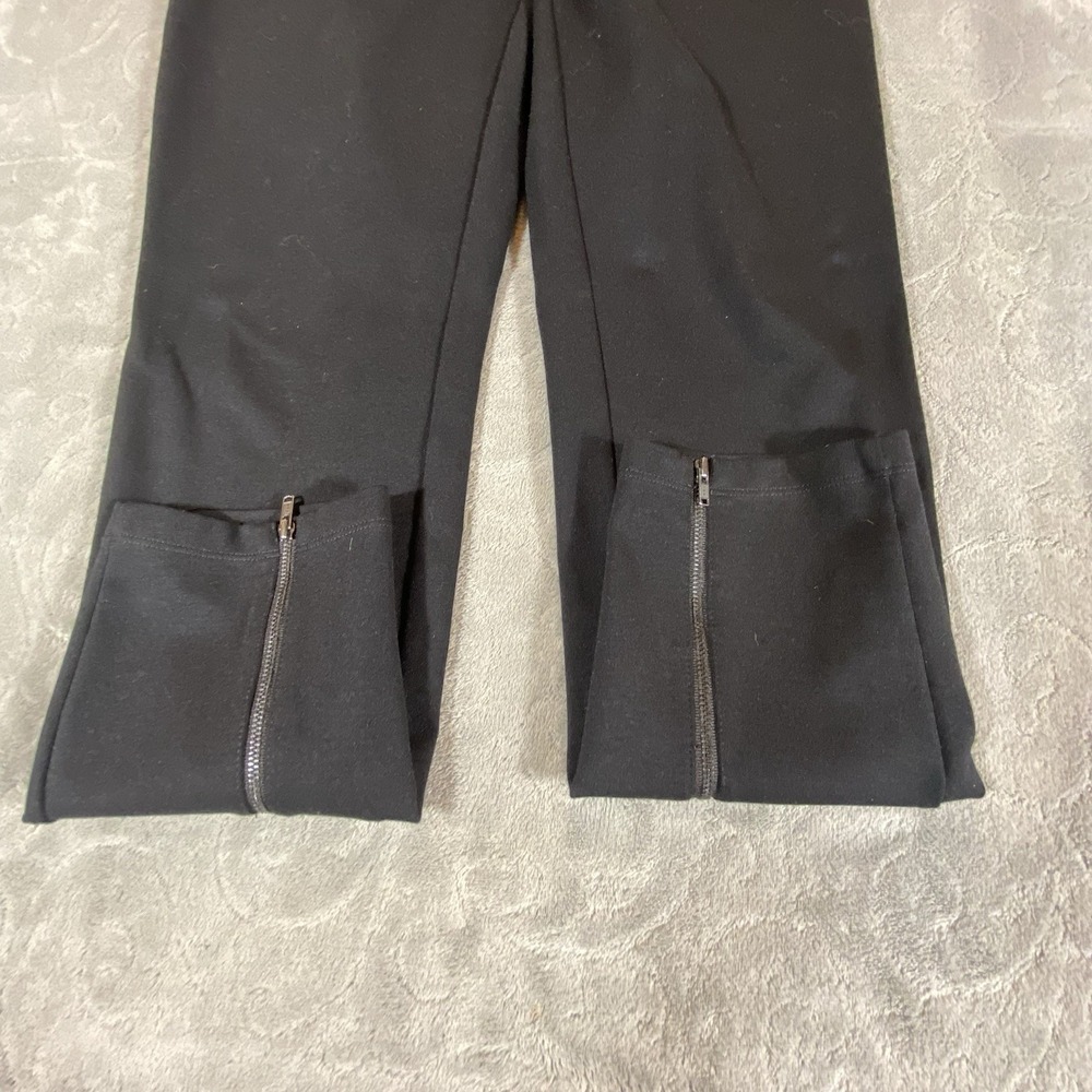Eileen Fisher Black Stretch Slim Pants Small Petite Zip Hem Rayon Blend Pull-On - Picture 9 of 11